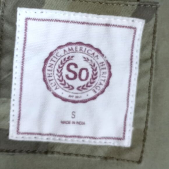 SO CAMO GREEN HOODED UTILITY JACKET SZ.S EUC - Picture 6 of 8